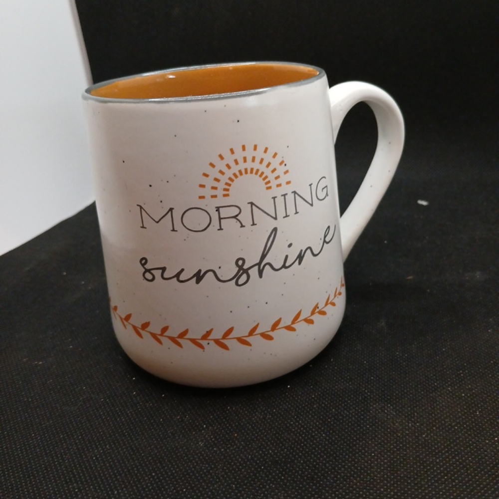 Large Coffee Mug.Morning Sunshine. Yellow, White  A1